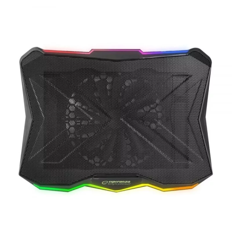 Aušinimo padėklas nešiojamam kompiuteriui ESPERANZA EGC110 17 colių (43,2 cm), 1 ventiliatorius 18 cm, 800 aps./min., 63 CFM, USB 2.0, juodas