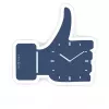 NeXtime laikrodis 3072bl Thumbs up, 40,5x41,5 cm, sieninis, mėlynas/sidabrinis