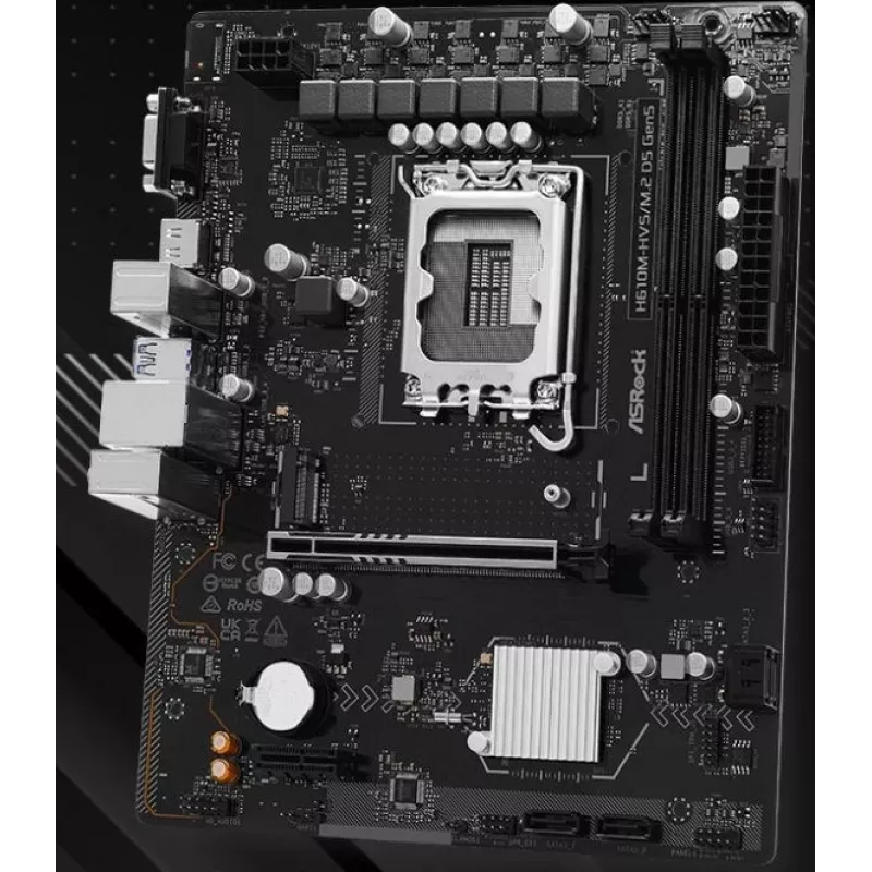 Motininė plokštė ASRock H610M-HVS/M.2 D5 GEN5 – LGA1700, DDR5, PCIe 5.0, mATX