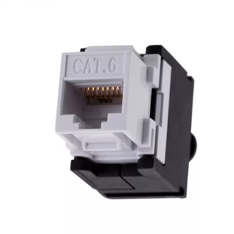 Keystone modulis A-LAN MKB-U6-1 — RJ45 U/UTP Cat6, 22/26 AWG, juodai baltas ABS korpusas
