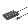 USB šakotuvas Gembird UHB-U2P10P-01 — 10 prievadų USB 2.0