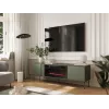 TV spintelė su židiniu Cama Meble TRESSE 180x40x54,5 cm – matinė žalia viršus, medžio drožlių plokštė