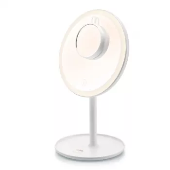 Laisvai pastatomas LED veidrodis makiažui ETA Fenité apvalus 20 cm, jutiklinis valdymas, USB, įmontuota LiPo baterija