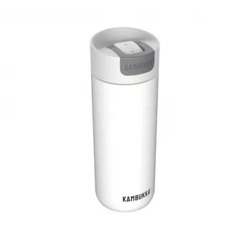 Termopuodis Kambukka Olympus 500 ml baltas – nerūdijantis plienas 18/10, vakuuminė izoliacija, apsauga nuo išsiliejimo, neslystantis dugnas
