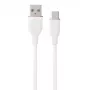 Silicone laidas USB Type-A – Type-C (baltas, 3m)