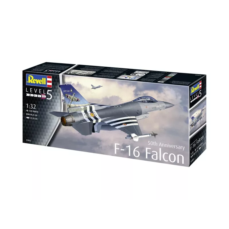 Plastikinis modelis REVELL F-16 Falcon 50-osioms metinėms, mastelis 1:32