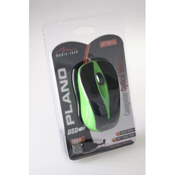Laidinė optinė pelė 800 dpi juoda ir žalia MT1091G