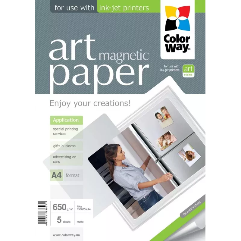 Colorway ART Magnetinis nuotraukų popierius A4, matinis, 650 g/m², 5 lapų pakuotė