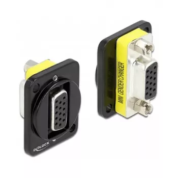 VGA lyties keitiklis DELOCK 86792 — 15-pin moteriškas į 15-pin moteriškas, juodas