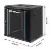 19 colių stelažo spinta QOLTEC 54464 12U 600x635x450 Juoda