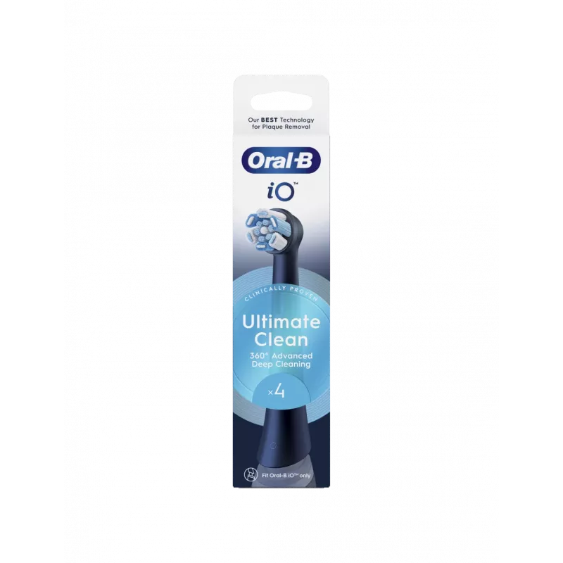 Oral-B iO papildomi šepetėlio antgaliai UltimateClean juodi 4 vnt.