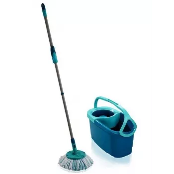 Šluostymo sistema su kibiru Leifheit Clean Twist Disc Mop 20 L, besisukanti galvutė 360°, metalas ir plastikas, mėlyna