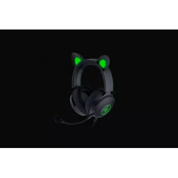 Razer Kraken V2 Pro Kitty Edition – laidinis žaidimų ausinių rinkinys, juodas, viršugalvinis