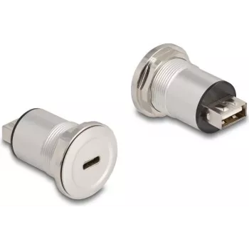 DeLOCK 88193 Kištukinis lizdas USB A + USB C juoda sidabrinė USB 2.0