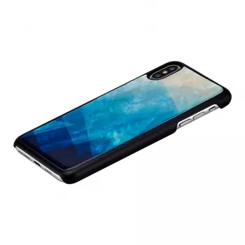 iKins dėklas iPhone XS Max — mėlyno ežero raštas juodu apdaila