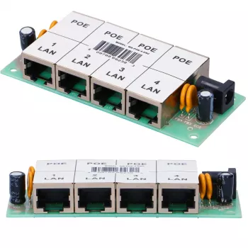 Extralink 4 prievadų PoE injektorius 4x 100Mb/s RJ45, Fast Ethernet, 48 V, be korpuso