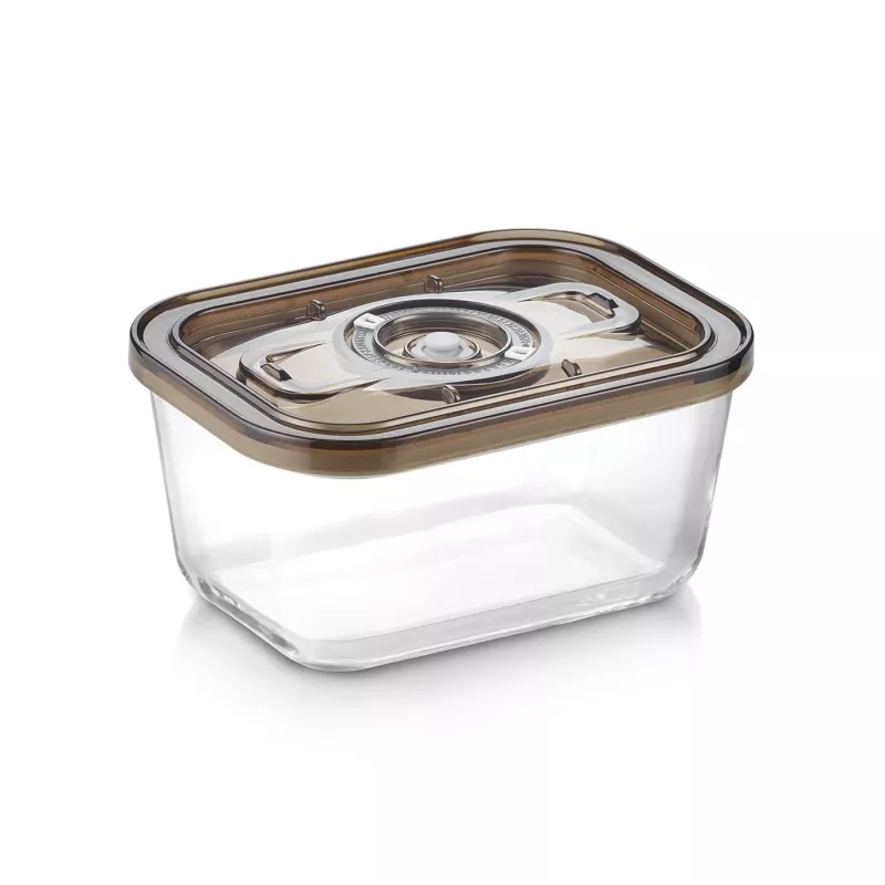 Stiklinis vakuuminis indas su plastikiniu dangteliu Caso VacuBoxx Eco M, 0,8 l, skaidrus