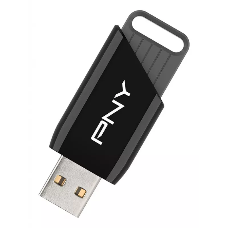 PNY Attaché X, 64 GB, USB Type-A, 3.2 Gen 1, 130 MB/s, Juoda