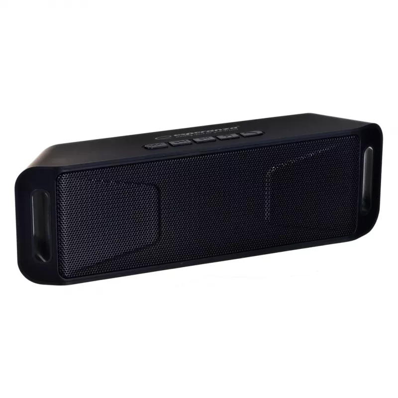 Nešiojamas stereo garsiakalbis ESPERANZA FOLK Juodas — 6 W RMS, Bluetooth, MicroSD, LiPo baterija