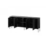 Komoda cama meble VERA 190x40x80 cm, juoda matinė, medžio drožlių plokštė, 16 mm rėmas