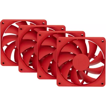Kompiuterio ventiliatorius HYTE FA12-RR-4 120 mm, 1500 RPM, 72 m³/h, 1.6 mmH2O, Fluid Dynamic Bearing, raudonas, 4 vnt.