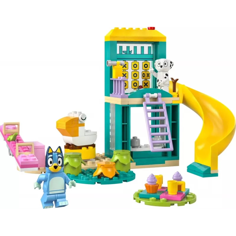 LEGO kaladėlių rinkinys 11201 Žaidimų aikštelės pramogos su Blue ir Chloe – minifigūrėlės, žaidimo scena