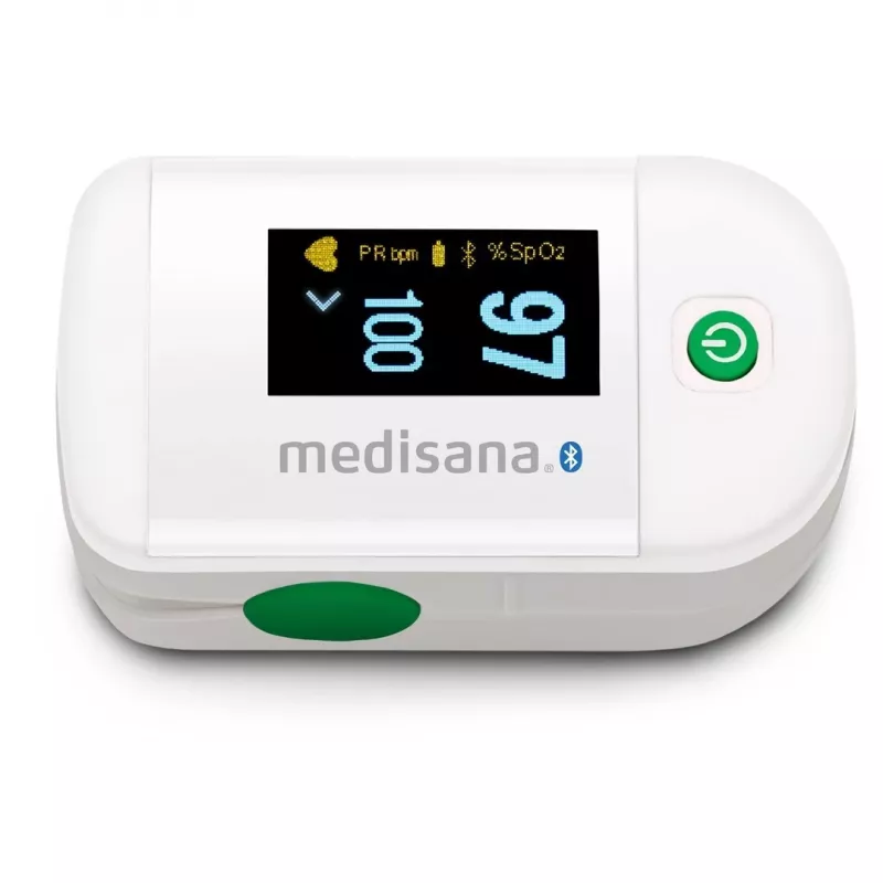Medisana PM 100 Connect pulsoksimetras, pilkai baltas