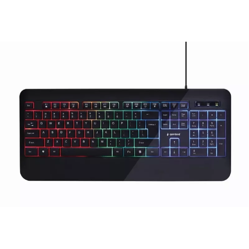 GEMBIRD KB-UML-03 belaidė multimedijos klaviatūra su apšvietimu, USB, juoda