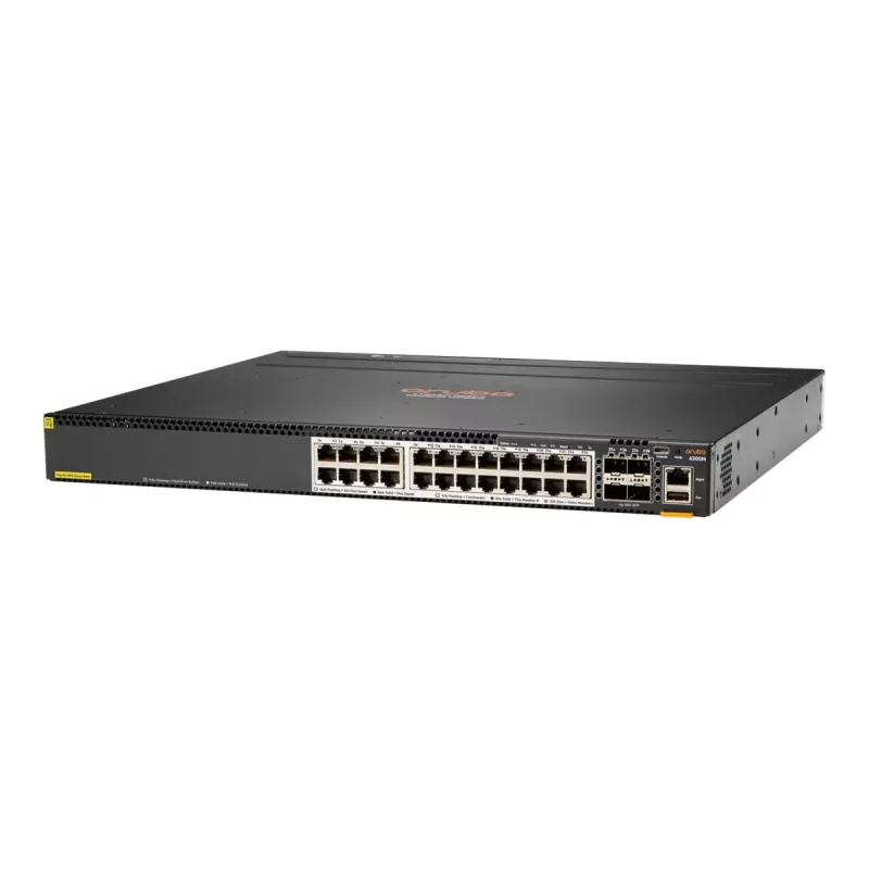 HPE Aruba 6300M jungiklis – L3 valdomas – 24 x 1/2,5/5/10GBase-T + 4 x 1/10/25/50 Gb/s SFP56 (aukštyn/rietuvė) – priekiniai prievadai