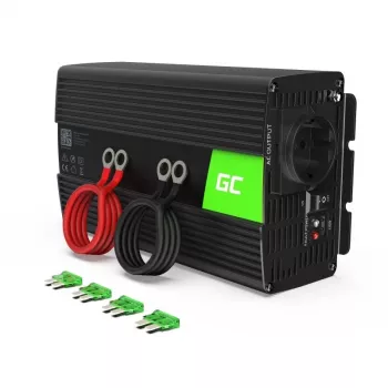 Inverteris Green Cell INV18 – nuolatinės srovės 24 V į kintamą 230 V, 1000 W, gryna sinusinė banga