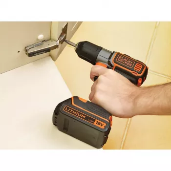 Gręžtuvas Black & Decker ASD18K-QW, be rakto, 1,5 Ah, juodai oranžinis