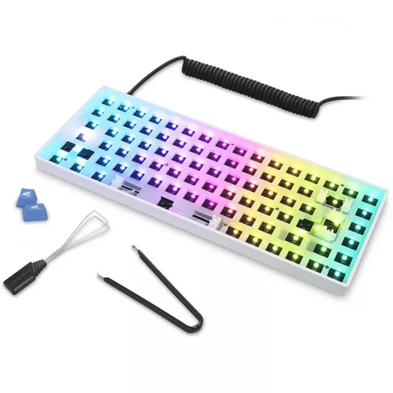 Žaidimų klaviatūra Sharkoon SKILLER SGK50 S3 „Barebone“ balta (be jungiklių ir dangtelių)