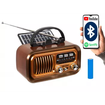 Nešiojamas analoginis AM/FM radijas RA16 su saulės baterija