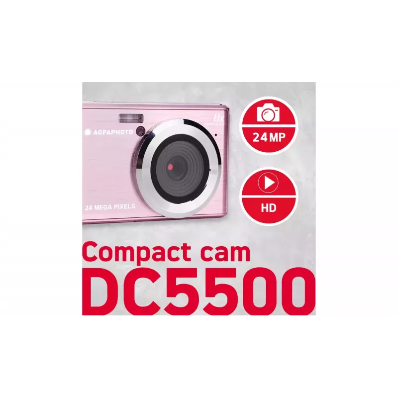 Kompaktiška kamerėlė AgfaPhoto DC5500 24 MP CMOS 5600 x 4200 pikselių Rožinė