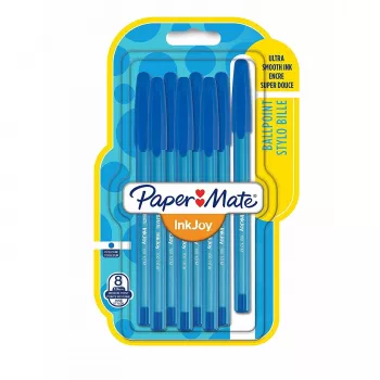 PAPER MATE Tušinukas InkJoy 100 su dangteliu 8 vnt. M Mėlyna