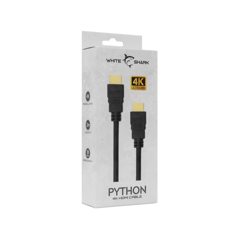 HDMI kabelis White Shark Python 2.0 M/M 2m — 4K@60Hz