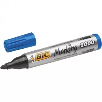 Permanentinis markeris BIC ECO 2000 mėlynas, antgalis 2–5 mm, nepildomas, mažo kvapo