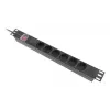 Rack PDU 19 colių LANBERG PDU-06F-0200-IEC-BK 1U 10A 6× Schuko 2 m