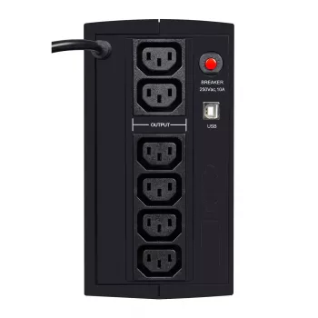 EVER DUO 850 AVR USB - nepertraukiamo maitinimo šaltinis (UPS) - AC 230 V - 550 W - 850 VA - vienfazis - 2 x Bleisure 5 Ah - USB - 6 išvesties lizdai