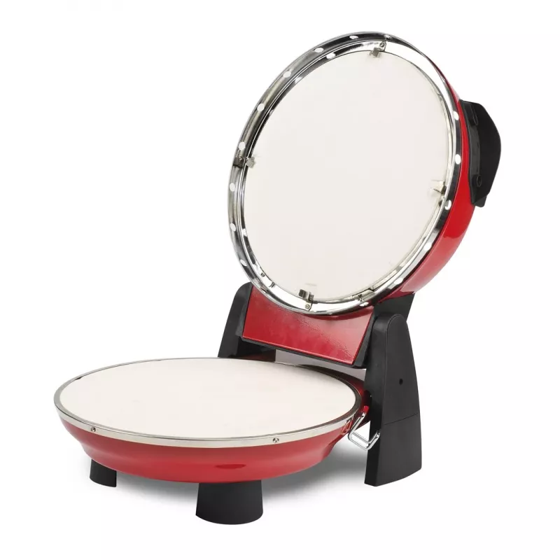 Picos kepimo aparatas G3FERRARI G10032 — 1200 W, akmens kepimo paviršius, iki 400 °C, 31 cm pica, mechaninis laikmatis, raudonas