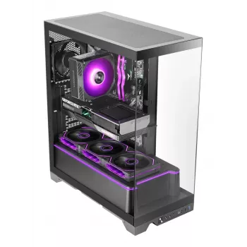 Korpusas TACENS Mars Gaming MCPRISMA Midi Tower, juodas, grūdintas stiklas, ATX/Micro-ATX/Mini-ITX, 2x3.5 inch + 2x2.5 inch
