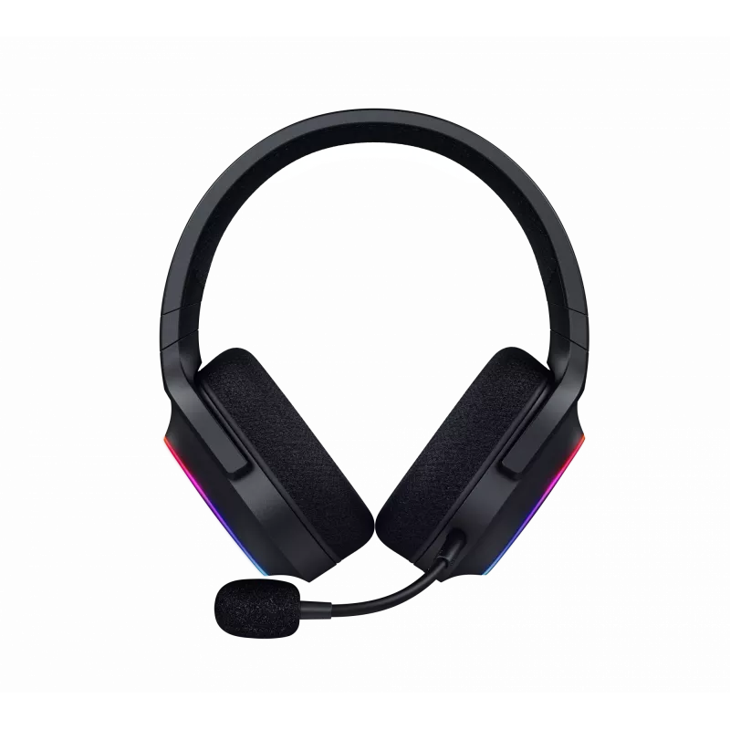 Razer Barracuda X Chroma belaidės ausinės ant ausų juodos