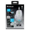 Belaidė pelė DEFENDER Stix GM-009 RF – optinė 3200 DPI, 6 mygtukai, abipusė, USB RF, maitinama baterija, balta