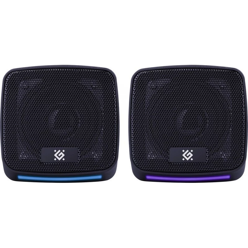 Garsiakalbiai PC DEFENDER J3 2.0 6W LED USB, 2×3W RMS, 90–20000 Hz, 3.5 mm, juodi