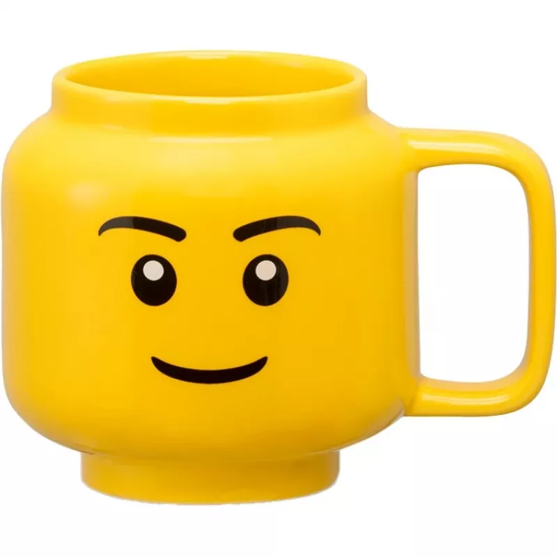LEGO keraminis puodelis Boy, mažas, geltonos spalvos