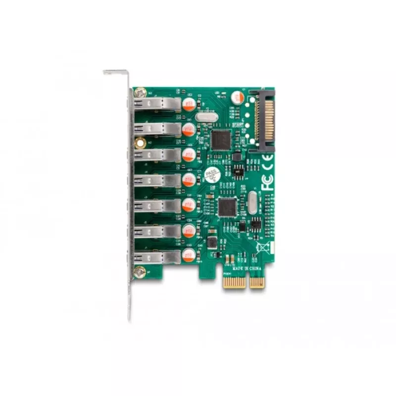 DeLOCK PCI Express x1 kortelė su 7 išoriniais USB 5 Gbps Type-A lizdais