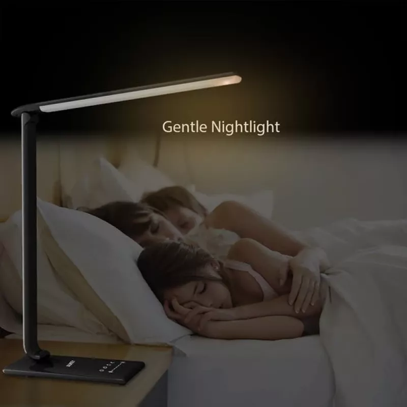 LED stalinė lempa Aukey LT-T10 12W 3000–6500K - reguliuojama spalvų temperatūra, juoda