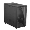 Stovo spinta LANBERG FF01-6222-12B 22U 600x1200 mm juoda su stiklinėmis priekinėmis ir galinėmis durelėmis