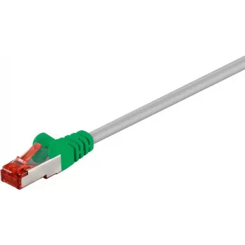 Wentronic goobay kryžminis kabelis RJ-45 (kištukas) į RJ-45 (kištukas) 7,5 m SFTP PiMF CAT 6 liejiniai apsauginiai gaubtai pilka/žalia (33280)