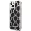 Karl Lagerfeld KLHCP14MLMNMK kietas dėklas, skirtas iPhone 14 Plus 6,7 inch, juodas/juodas Liquid Glitter Monogram